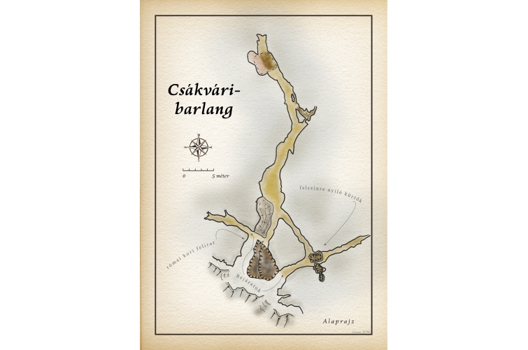 Csákvári-barlang térkép