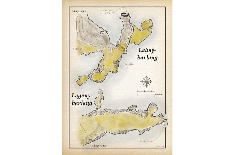 Leány- és Legény-barlang térkép