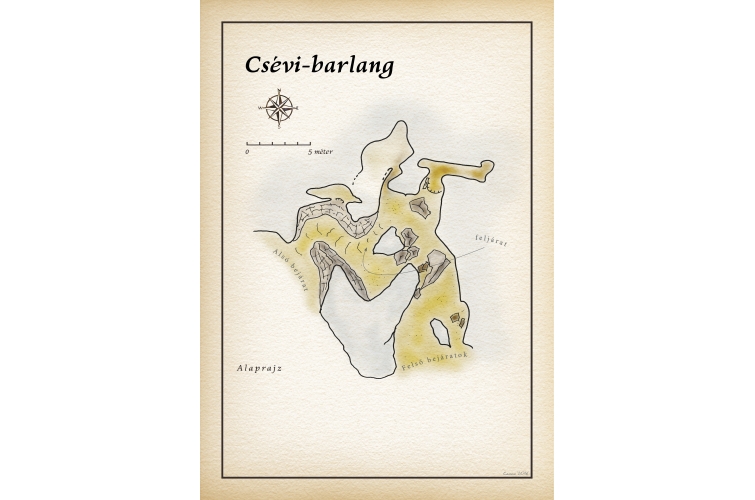 Csévi-barlang térkép
